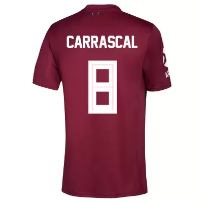 Herren Fußball Jorge Carrascal #8 Auswärtstrikot Burgund Trikot 2020/21 Hemd