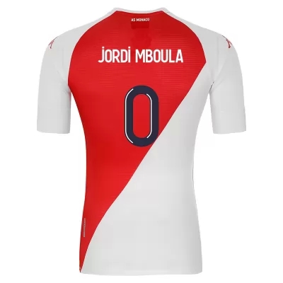 Herren Fußball Jordi Mboula #0 Heimtrikot Rot Weiß Trikot 2020/21 Hemd