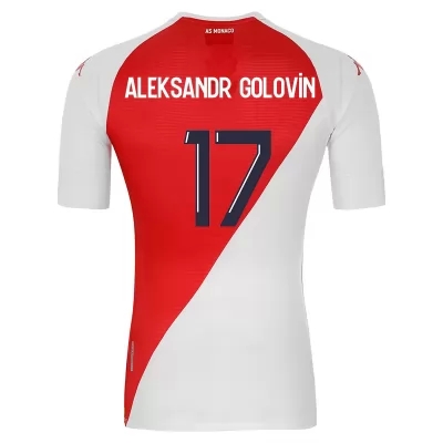 Herren Fußball Aleksandr Golovin #17 Heimtrikot Rot Weiß Trikot 2020/21 Hemd