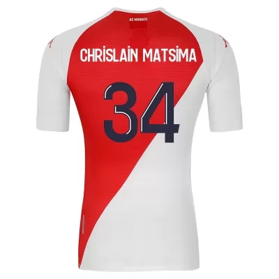 Herren Fußball Chrislain Matsima #34 Heimtrikot Rot Weiß Trikot 2020/21 Hemd