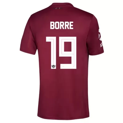 Herren Fußball Santos Borre #19 Auswärtstrikot Burgund Trikot 2020/21 Hemd