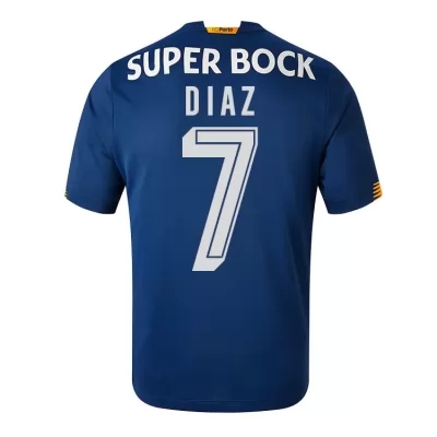 Herren Fußball Luis Diaz #7 Auswärtstrikot Kobaltblau Trikot 2020/21 Hemd