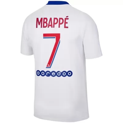 Herren Fußball Kylian Mbappe #7 Auswärtstrikot Weiß Trikot 2020/21 Hemd