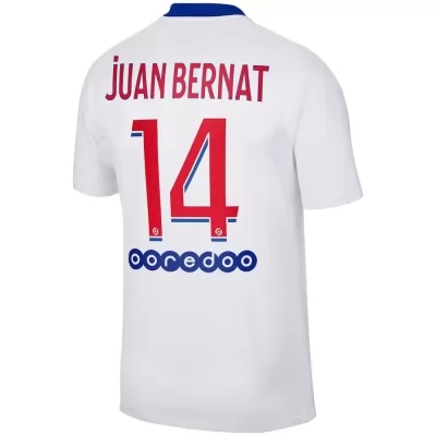 Herren Fußball Juan Bernat #14 Auswärtstrikot Weiß Trikot 2020/21 Hemd