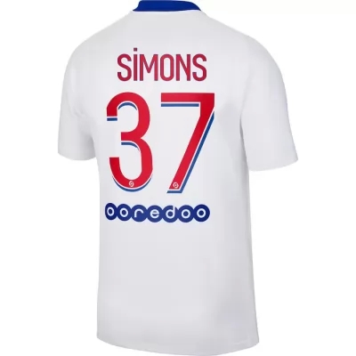 Herren Fußball Xavi Simons #37 Auswärtstrikot Weiß Trikot 2020/21 Hemd