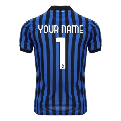 Herren Fußball Dein Name #1 Heimtrikot Blau Schwarz Trikot 2020/21 Hemd