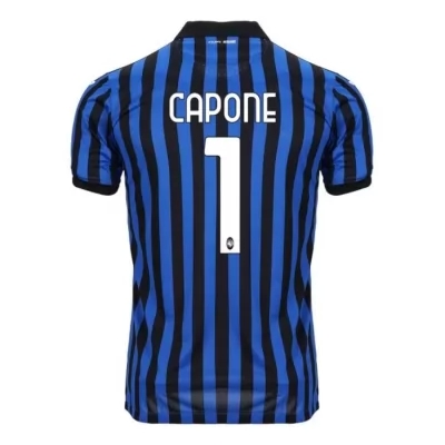 Herren Fußball Christian Capone #1 Heimtrikot Blau Schwarz Trikot 2020/21 Hemd