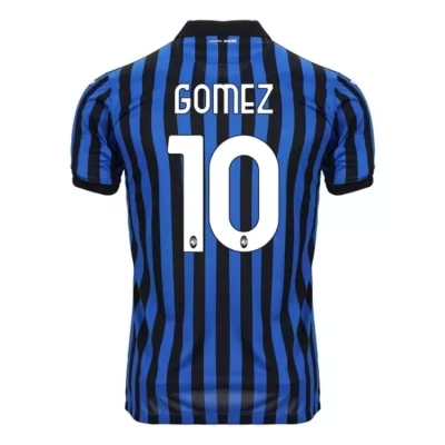 Herren Fußball Papu Gomez #10 Heimtrikot Blau Schwarz Trikot 2020/21 Hemd