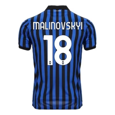 Herren Fußball Ruslan Malinovskyi #18 Heimtrikot Blau Schwarz Trikot 2020/21 Hemd