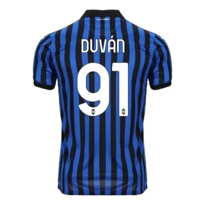 Herren Fußball Duvan Zapata #91 Heimtrikot Blau Schwarz Trikot 2020/21 Hemd