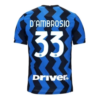 Herren Fußball Danilo D'ambrosio #33 Heimtrikot Blau Schwarz Trikot 2020/21 Hemd