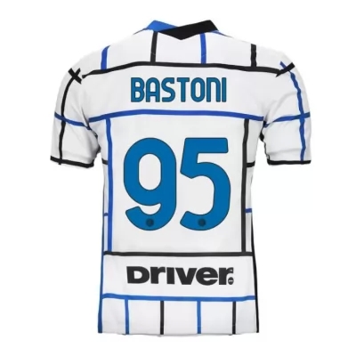 Herren Fußball Alessandro Bastoni #95 Auswärtstrikot Weiß Blau Trikot 2020/21 Hemd
