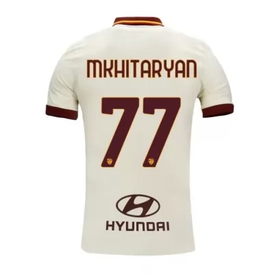 Herren Fußball Henrikh Mkhitaryan #77 Auswärtstrikot Champagner Trikot 2020/21 Hemd