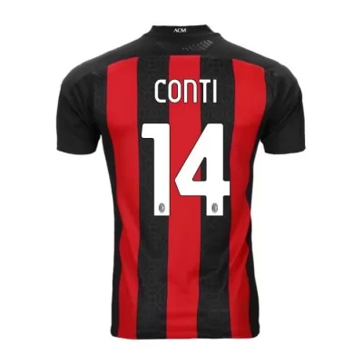 Herren Fußball Andrea Conti #14 Heimtrikot Rot Schwarz Trikot 2020/21 Hemd