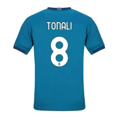 Herren Fußball Sandro Tonali #8 Ausweichtrikot Blau Trikot 2020/21 Hemd