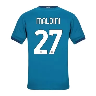 Herren Fußball Daniel Maldini #27 Ausweichtrikot Blau Trikot 2020/21 Hemd
