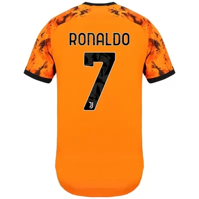 Herren Fußball Cristiano Ronaldo #7 Ausweichtrikot Orange Trikot 2020/21 Hemd
