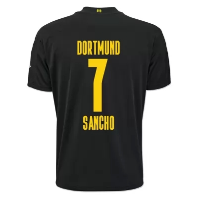 Herren Fußball Jadon Sancho #7 Auswärtstrikot Schwarz Trikot 2020/21 Hemd