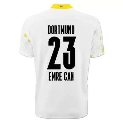 Herren Fußball Emre Can #23 Ausweichtrikot Weiß Gelb Trikot 2020/21 Hemd