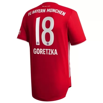 Herren Fußball Leon Goretzka #18 Heimtrikot Rot Trikot 2020/21 Hemd