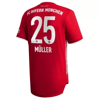 Herren Fußball Thomas Muller #25 Heimtrikot Rot Trikot 2020/21 Hemd