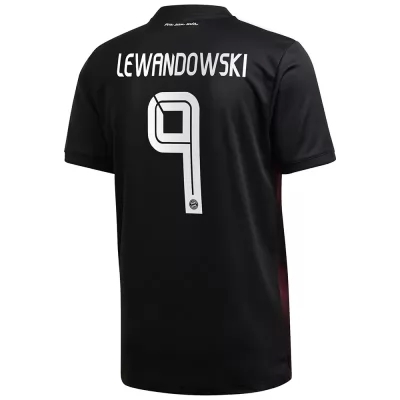 Herren Fußball Robert Lewandowski #9 Ausweichtrikot Schwarz Trikot 2020/21 Hemd