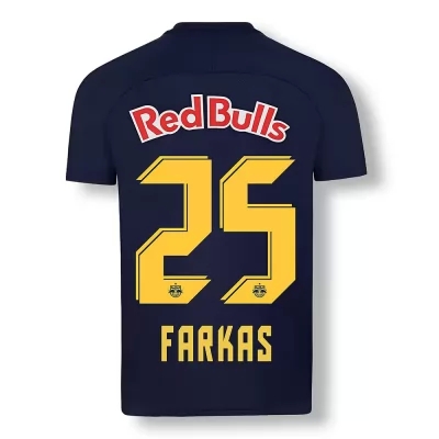 Herren Fußball Patrick Farkas #25 Ausweichtrikot Dunkelblau Gelb Trikot 2020/21 Hemd