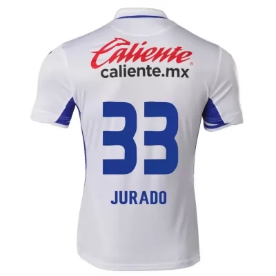 Herren Fußball Sebastian Jurado #33 Auswärtstrikot Weiß Blau Trikot 2020/21 Hemd