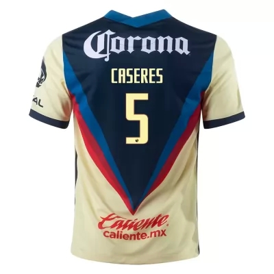 Herren Fußball Santiago Caseres #5 Heimtrikot Gelb Trikot 2020/21 Hemd