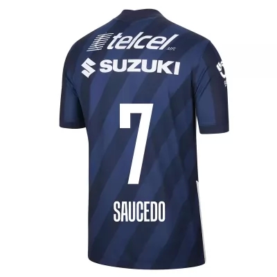 Herren Fußball Sebastian Saucedo #7 Heimtrikot Dunkelblau Trikot 2020/21 Hemd