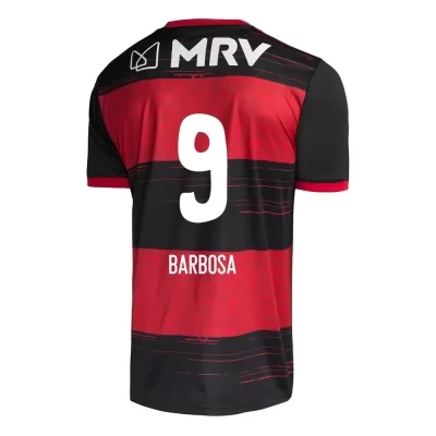 Herren Fußball Gabriel Barbosa #9 Heimtrikot Rot Schwarz Trikot 2020/21 Hemd