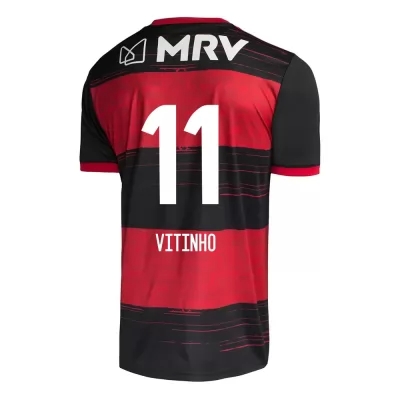 Herren Fußball Vitinho #11 Heimtrikot Rot Schwarz Trikot 2020/21 Hemd