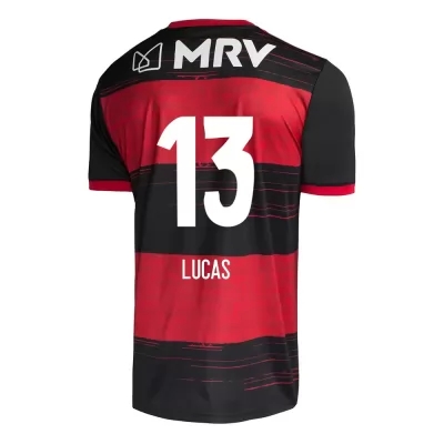 Herren Fußball Joao Lucas #13 Heimtrikot Rot Schwarz Trikot 2020/21 Hemd