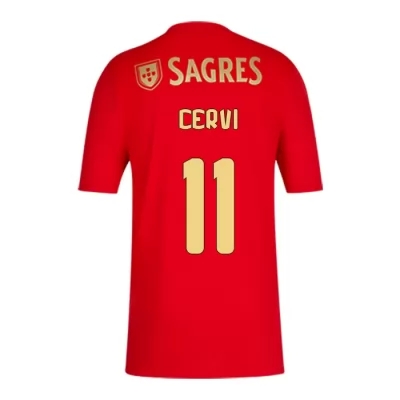 Herren Fußball Franco Cervi #11 Heimtrikot Rot Trikot 2020/21 Hemd
