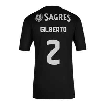 Herren Fußball Gilberto #2 Auswärtstrikot Schwarz Trikot 2020/21 Hemd