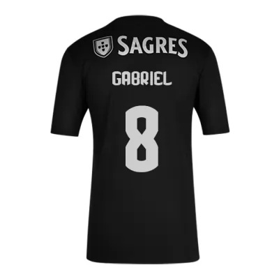 Herren Fußball Gabriel #8 Auswärtstrikot Schwarz Trikot 2020/21 Hemd