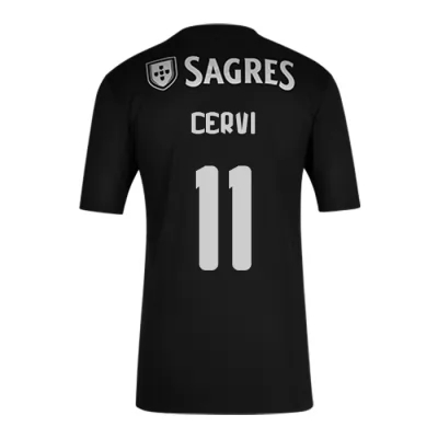 Herren Fußball Franco Cervi #11 Auswärtstrikot Schwarz Trikot 2020/21 Hemd