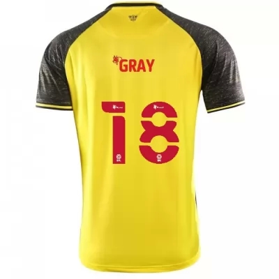 Herren Fußball Andre Gray #18 Heimtrikot Gelb Schwarz Trikot 2020/21 Hemd