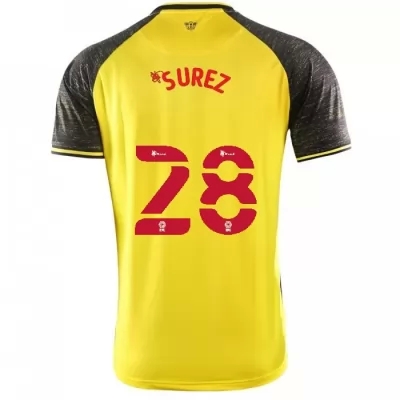 Herren Fußball Luis Suarez #28 Heimtrikot Gelb Schwarz Trikot 2020/21 Hemd