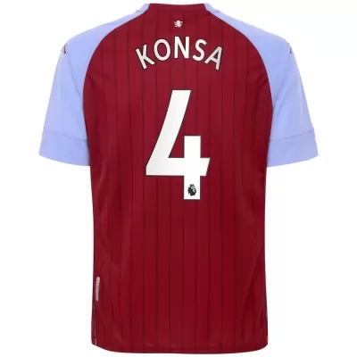 Herren Fußball Ezri Konsa #4 Heimtrikot Rot Blau Trikot 2020/21 Hemd