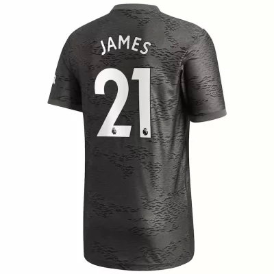 Herren Fußball Daniel James #21 Auswärtstrikot Schwarz Trikot 2020/21 Hemd