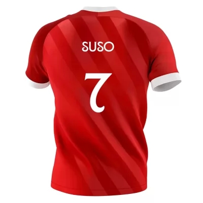 Herren Fußball Suso #7 Auswärtstrikot Rot Trikot 2020/21 Hemd