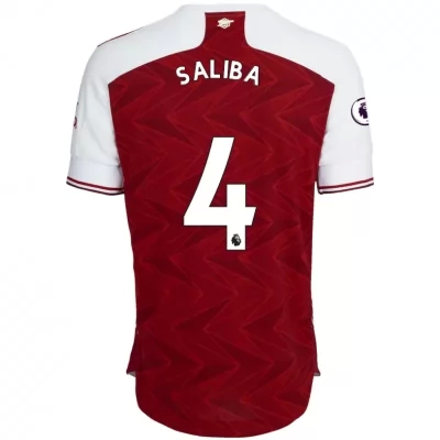 Herren Fußball William Saliba #4 Heimtrikot Rot Trikot 2020/21 Hemd