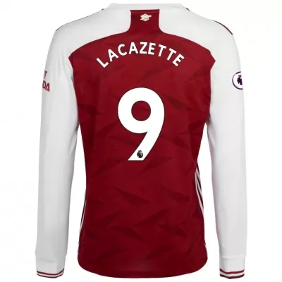 Herren Fußball Alexandre Lacazette #9 Heimtrikot Rot Long Sleeved Shirt 2020/21 Hemd
