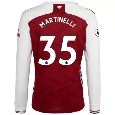 Herren Fußball Gabriel Martinelli #35 Heimtrikot Rot Long Sleeved Shirt 2020/21 Hemd