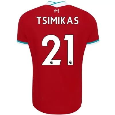 Herren Fußball Konstantinos Tsimikas #21 Heimtrikot Rot Trikot 2020/21 Hemd