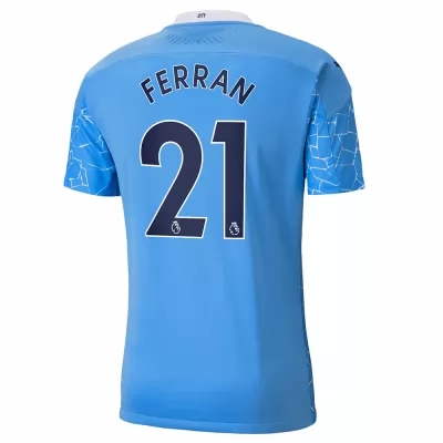 Herren Fußball Ferran Torres #21 Heimtrikot Blau Trikot 2020/21 Hemd