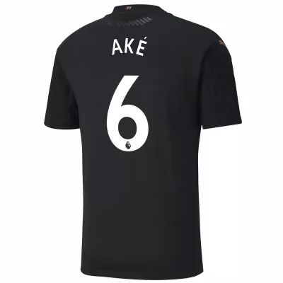 Herren Fußball Nathan Ake #6 Auswärtstrikot Schwarz Trikot 2020/21 Hemd