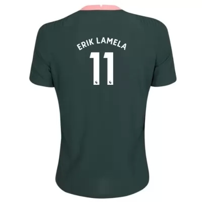 Herren Fußball Erik Lamela #11 Auswärtstrikot Dunkelgrün Trikot 2020/21 Hemd