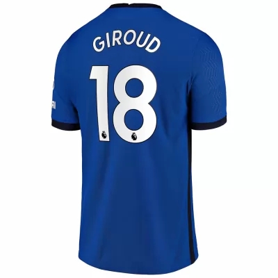 Herren Fußball Olivier Giroud #18 Heimtrikot Blau Trikot 2020/21 Hemd